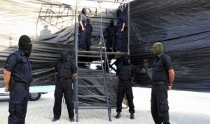 Tre personer ble henrettet ved henging i Gaza. Dette bildet er fra en annen henrettelse. (Foto: Gaza Interior Ministry)