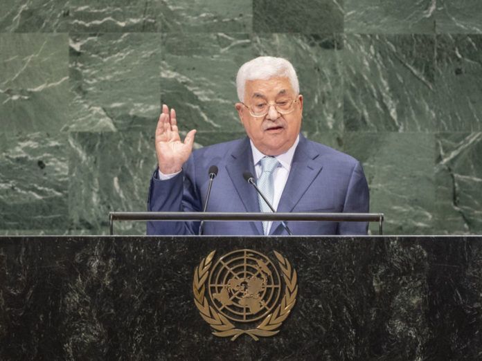 Abbas-oktober-2018- FN I dagene forud for Det Palæstinensiske Selvstyres præsident, Mahmoud Abbas' tale til FN's Generalforsamling den 27. september gennemførte hans sikkerhedsstyrker et massivt indgreb imod hans kritikere og modstandere på Vestbredden og arresterede mere end 100 palæstinensere. (UN Photo/Cia Pak)