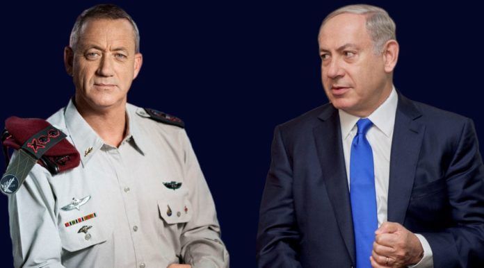 Tidligere IDF-chef Benny Gantz og Benjamin Netanyahu kæmper om magten i Israel. (Foto Wikimedia Commons)