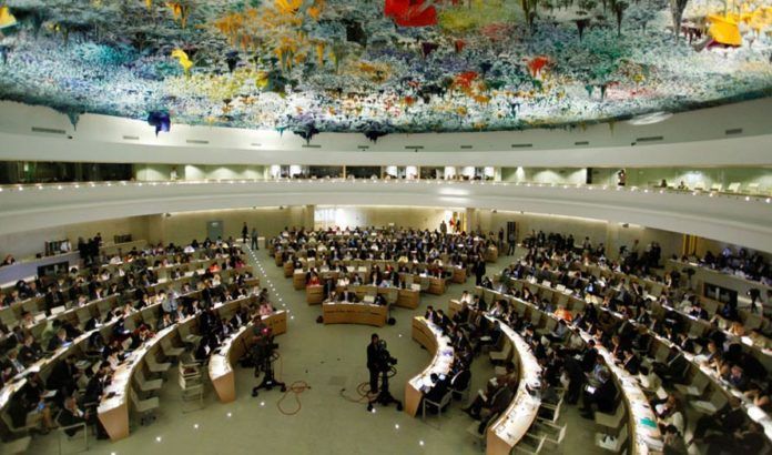 FNs menneskerettighedsråd i Genève. Rådet kritiseres for sit overdrevne fokus på Israel. (Illustrativt foto FN)